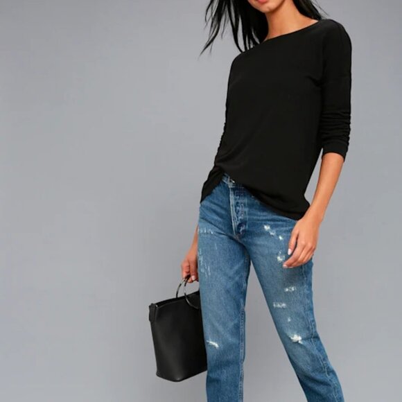 Lulus Afternoon Daydream Black Backless Sweater - Size S - Picture 2 of 5